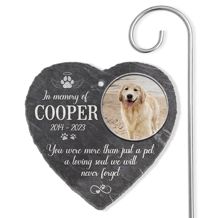 Pet Memorial - Pet Loss Keepsake - Custom Photo Memorial Garden Slate & Hook - Cemetery Decorations For Grave - furevermama
