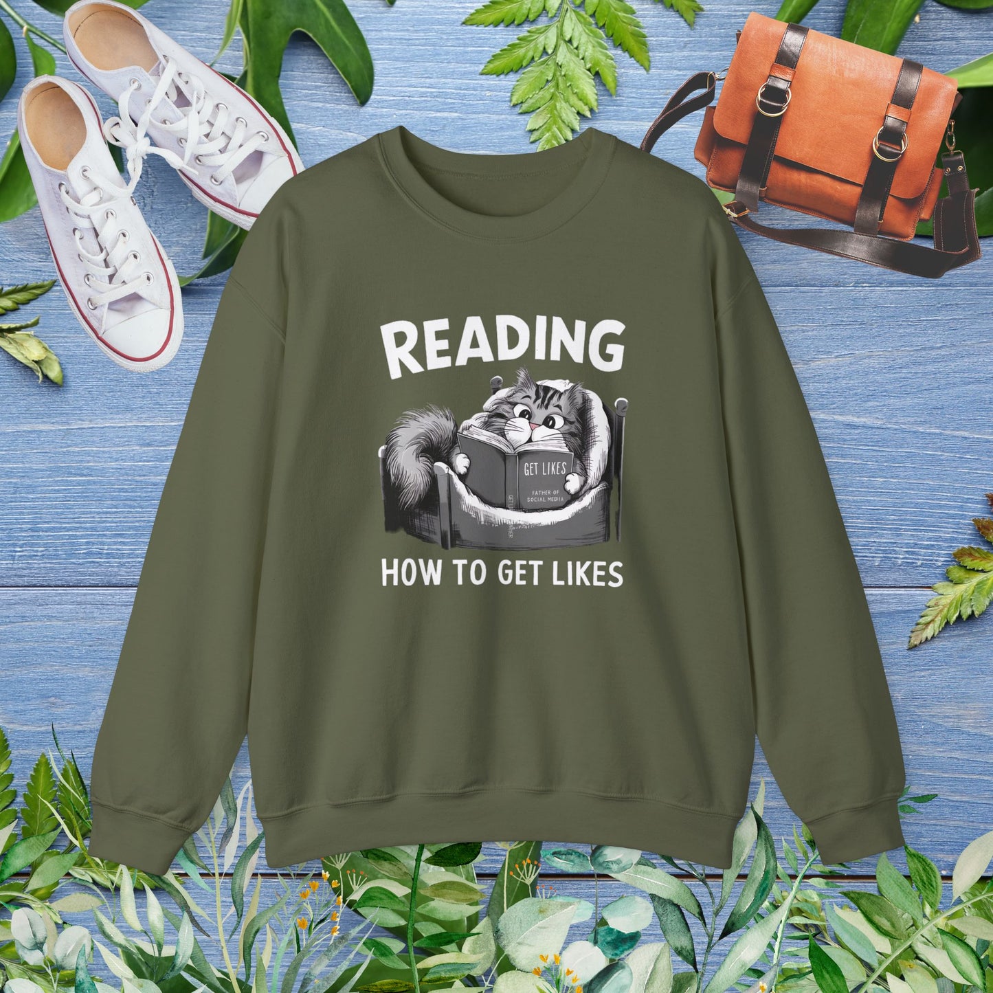 Cat Reading Book 'How to Get Like' Sweatshirt - furevermama