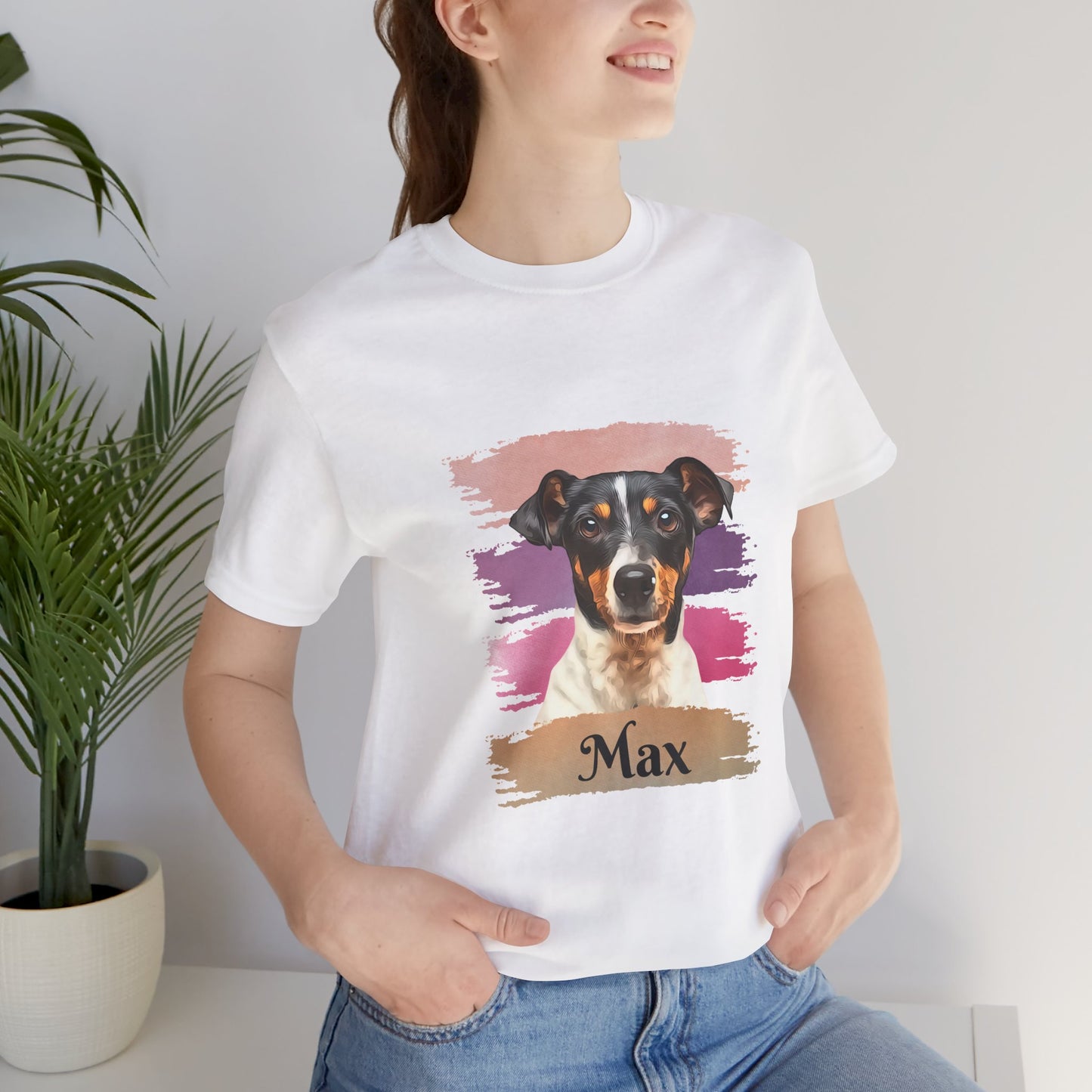 Custom Pet Portrait T-Shirt, Pink Brush Edition - furevermama