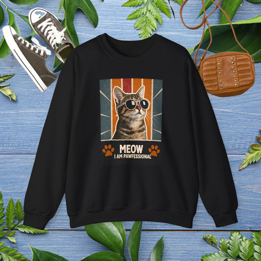 I Am Pawfessional Cat Unisex Heavy Blend Crewneck Sweatshirt - furevermama