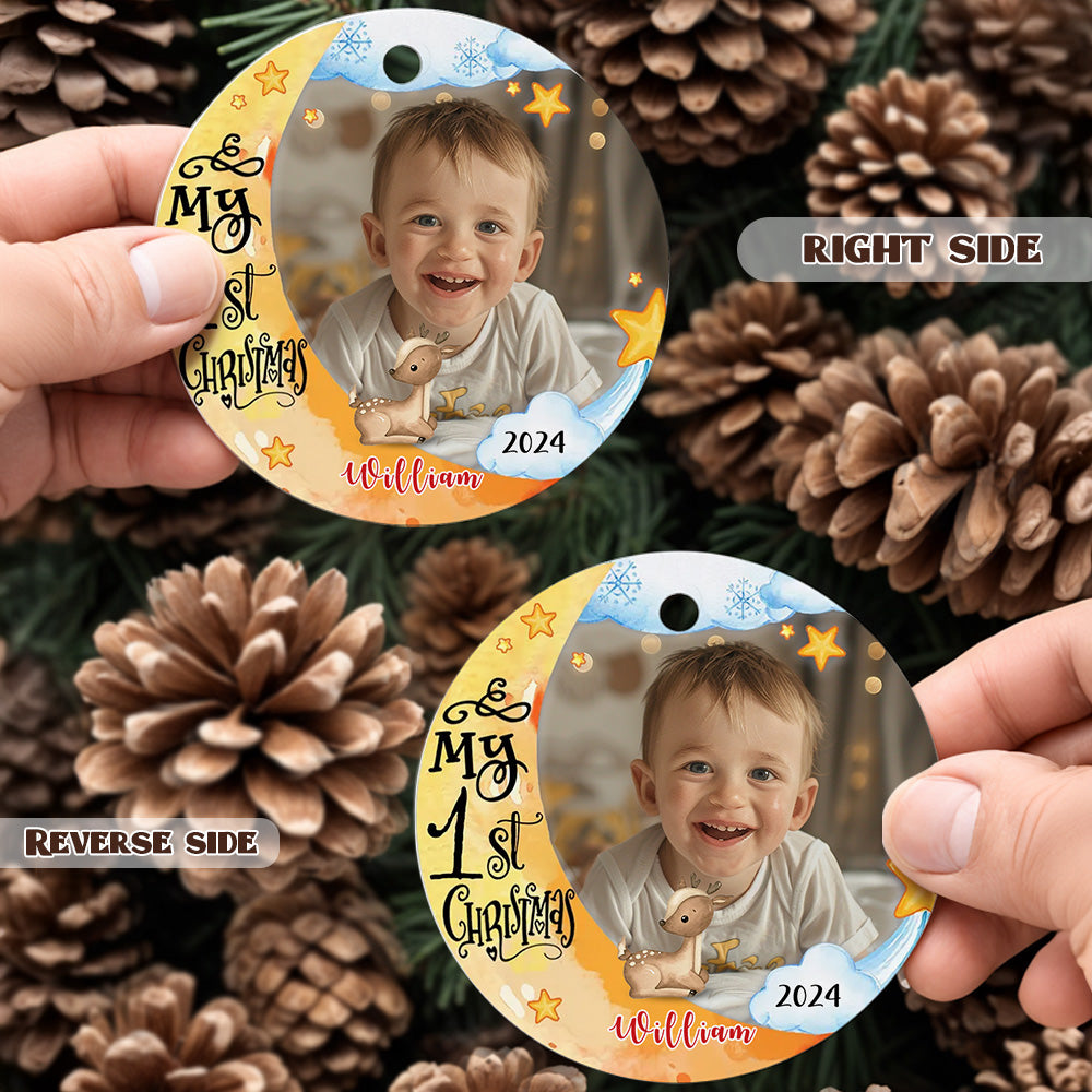 Baby's First Christmas Ornament - Personalised Photo Gift for Baby - furevermama