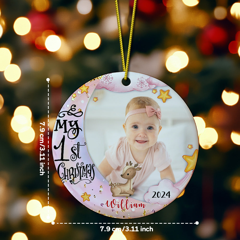 Baby's First Christmas Ornament - Personalised Photo Gift for Baby - furevermama