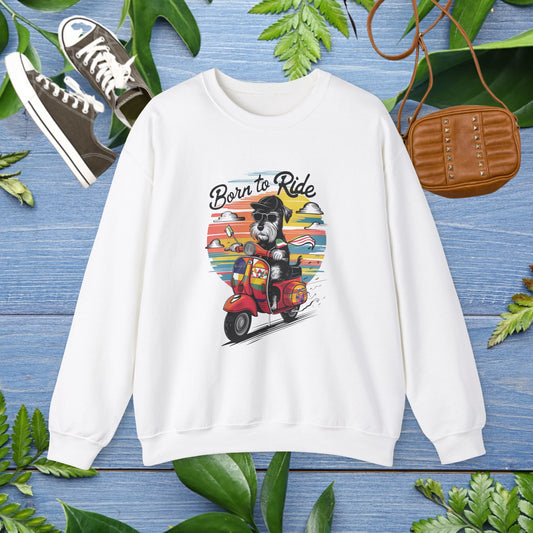 Sweatshirt Dog Born to Ride Unisex Heavy Blend Crewneck - furevermama