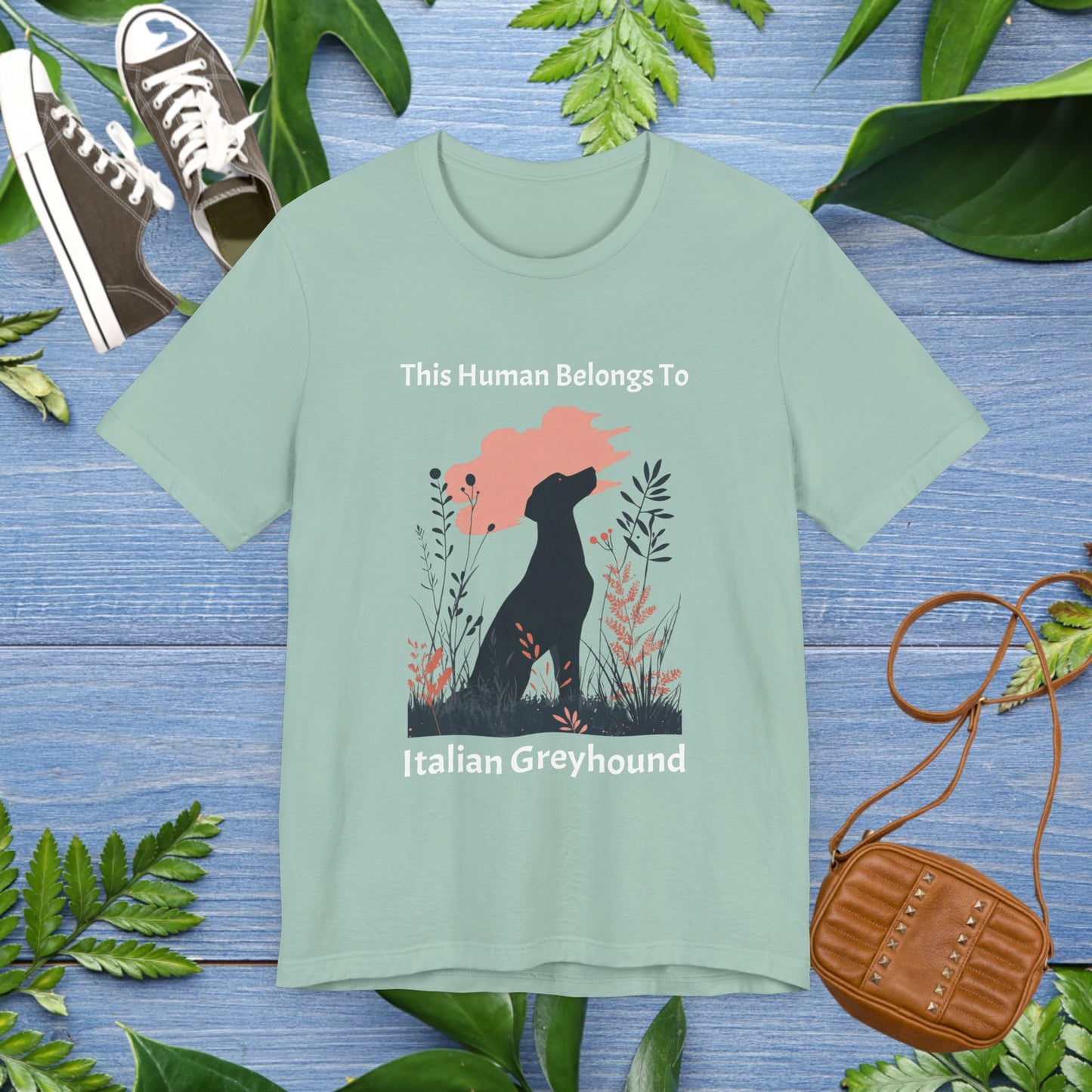 This Human Belongs To Italian Greyhound Jersey Tee - furevermama