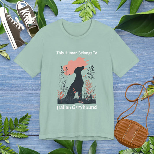 This Human Belongs To Italian Greyhound Jersey Tee - furevermama