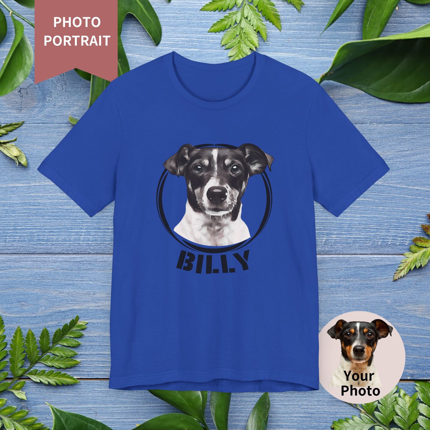 Custom Pet Portrait T-Shirt, Black and White - furevermama