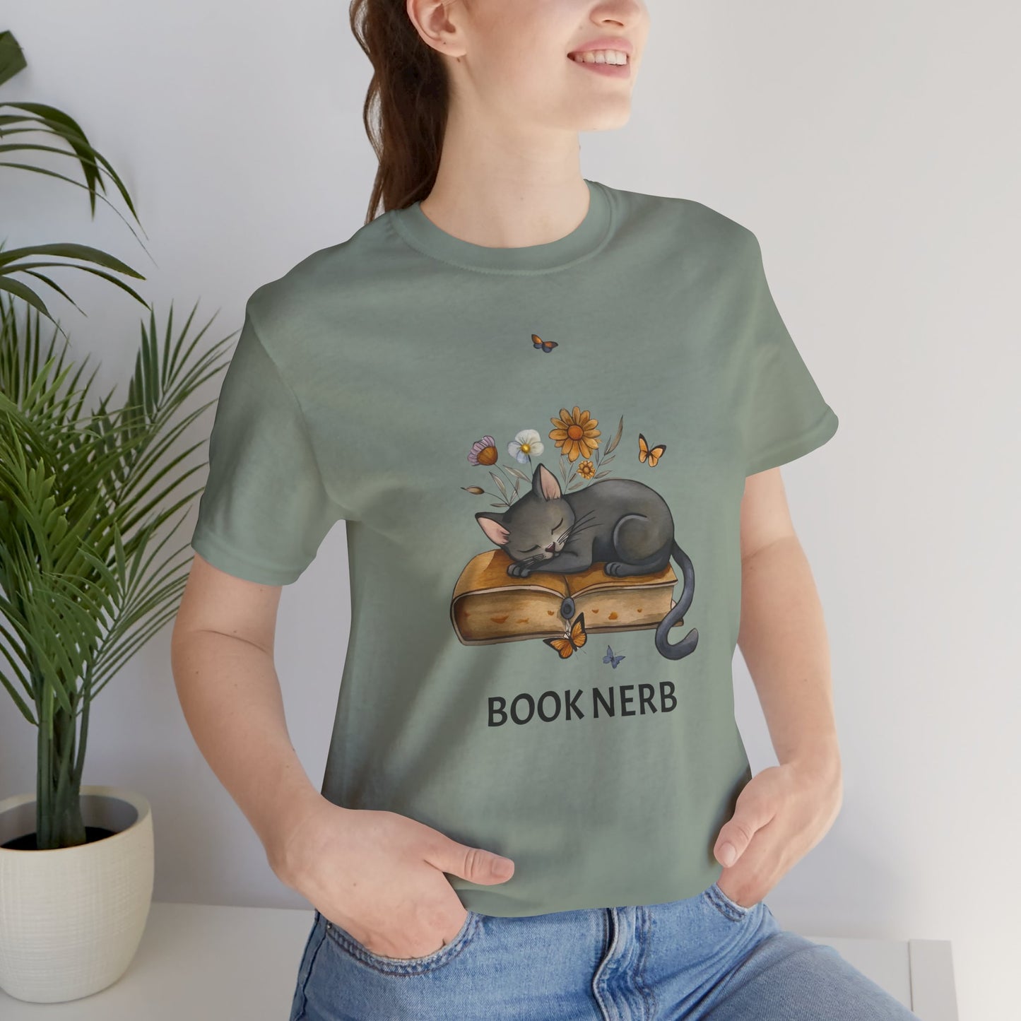 Cat The Book Nerb T-Shirt - furevermama