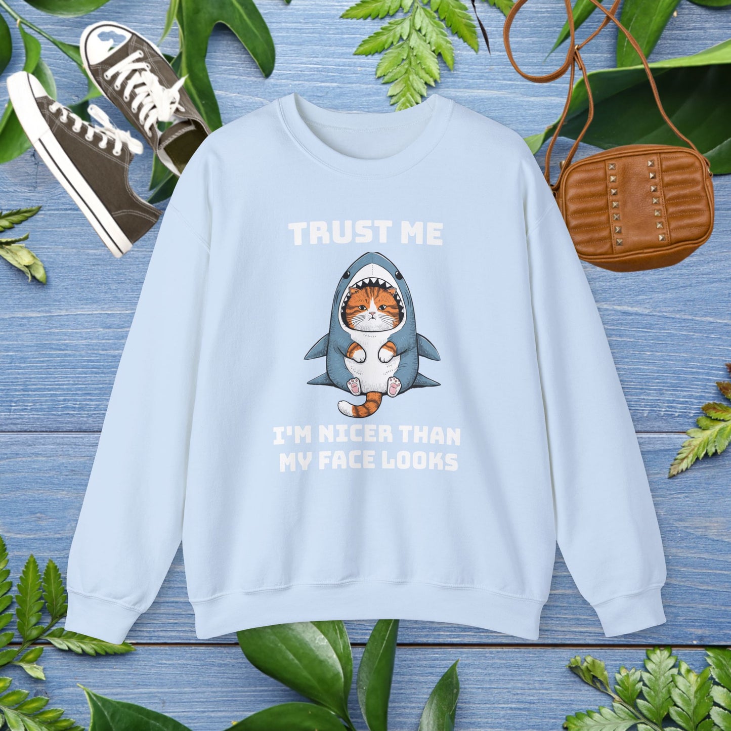 Cat in Shark Costume Unisex Sweatshirt - furevermama