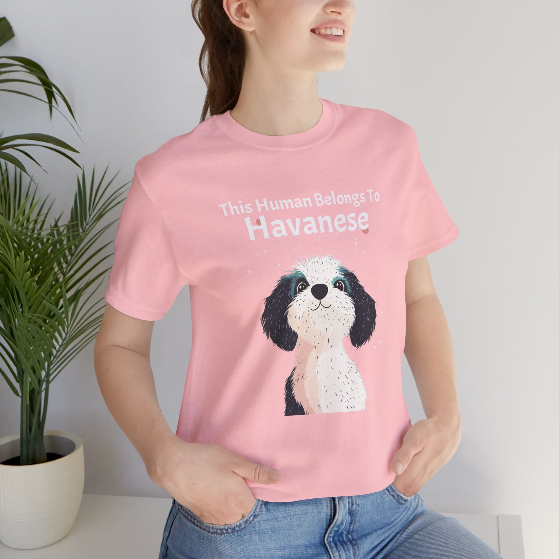 This Human Belongs To Havanese Unisex T-Shirt - furevermama