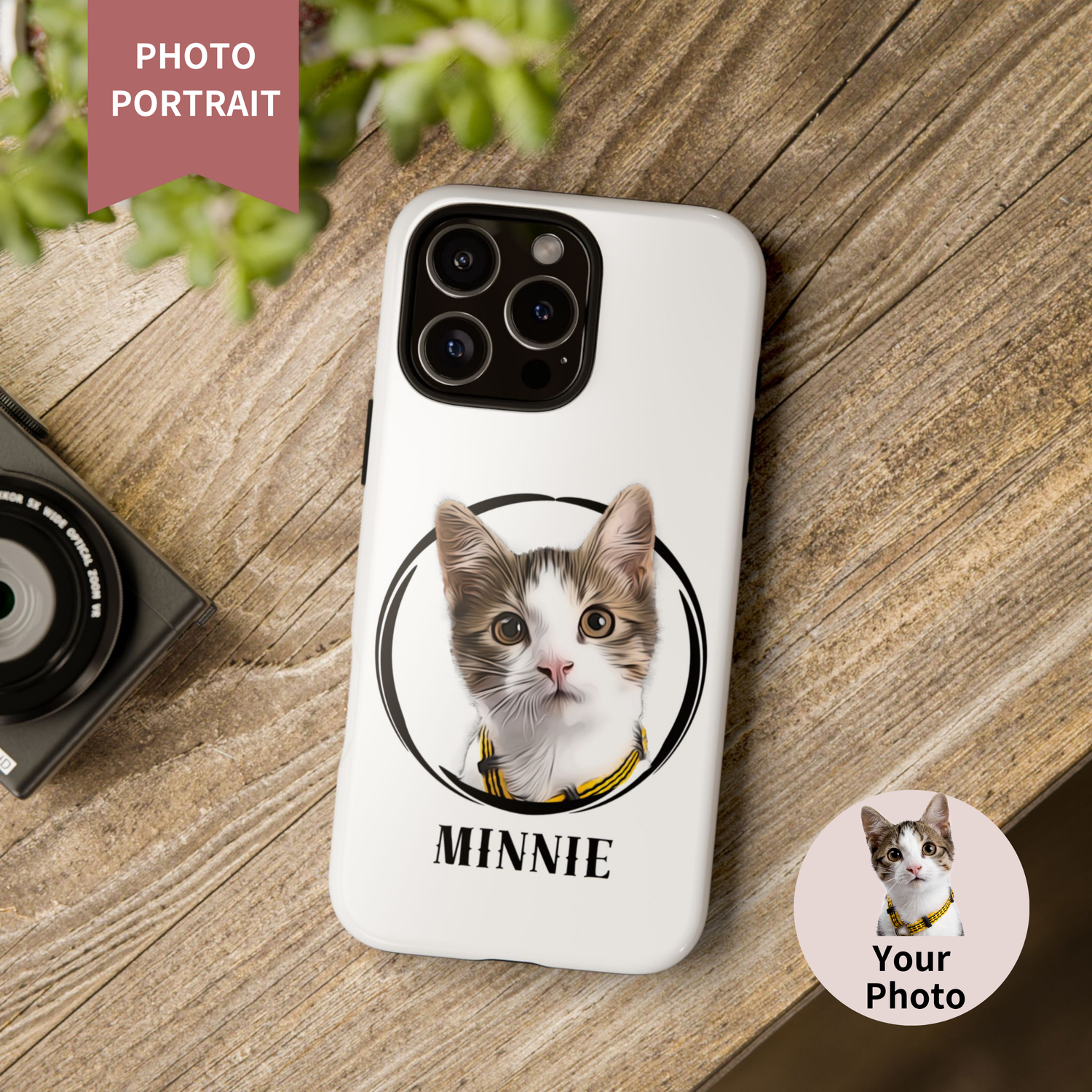 Custom Pet Portrait In Circle Phone Case - furevermama