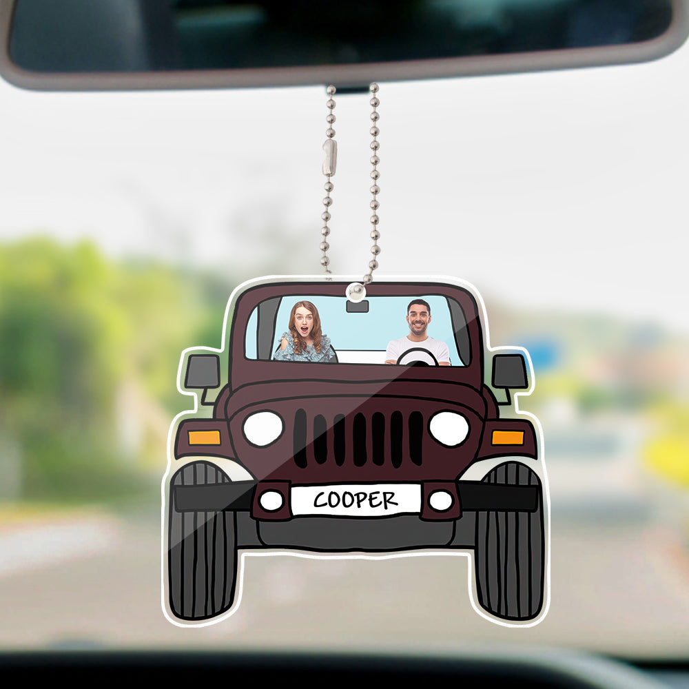 Personalized Photo Jeep Ornament