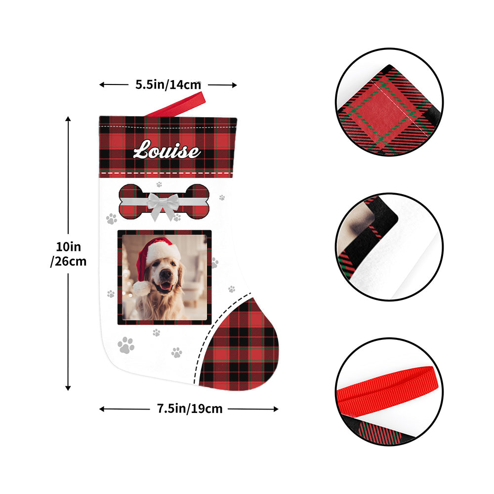 Personalized Christmas Stocking with Photo and Text Gift for Pets - furevermama