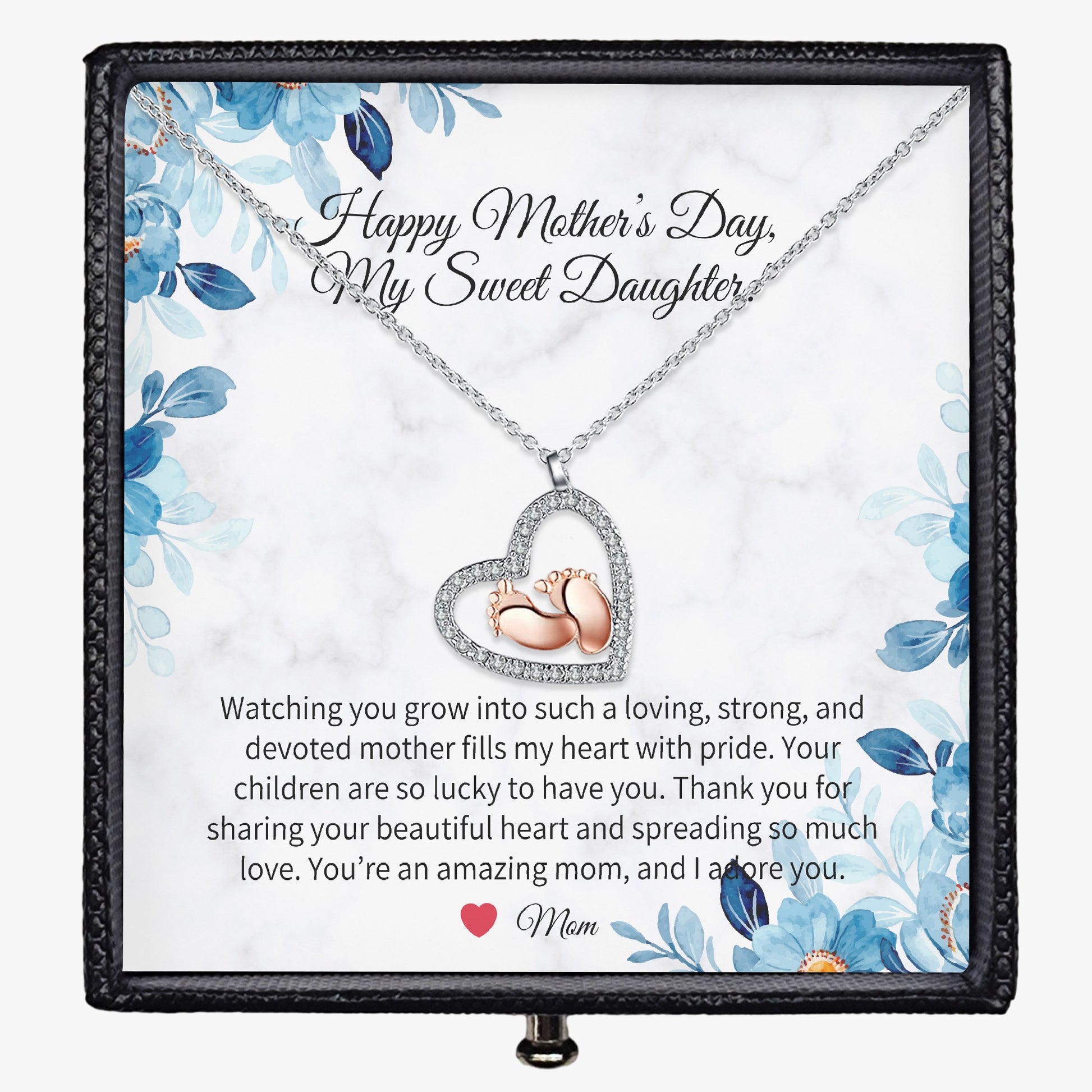 Baby Feet Necklace with Gift Box - Mother to Daughter - Mother's Day - furevermama