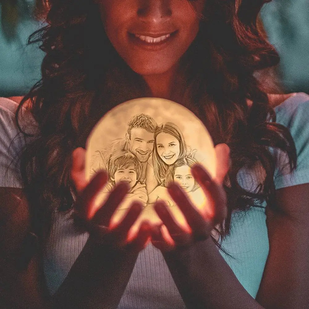 Custom 3D Printed Photo Lunar Light Moon Lamp - Mother's Day Gift - furevermama