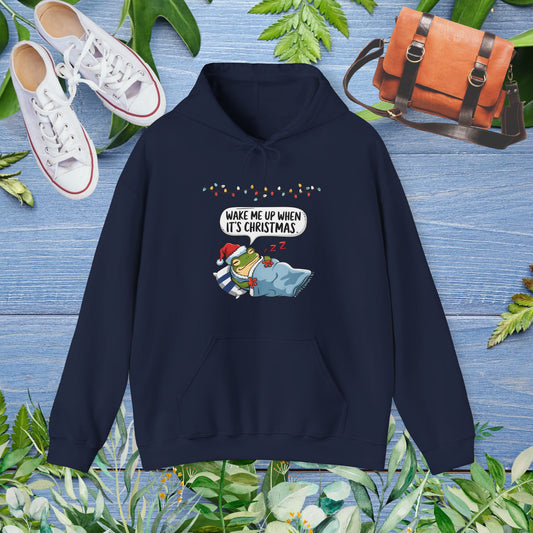 Wake Me Up When It Is Christmas, Froggy Unisex Hoodie - furevermama