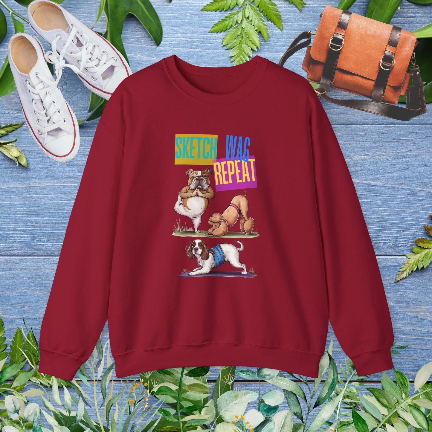 Sketch Wag Repeat Dog Lover Sweatshirt - furevermama