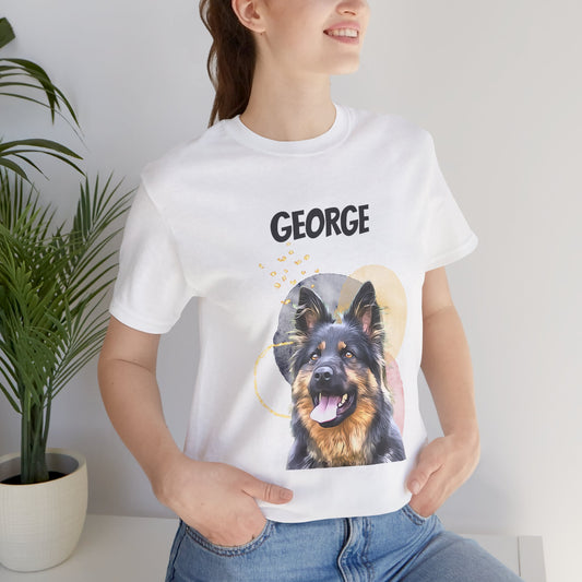 Custom Pet Portrait T-Shirt, Watercolor Background - furevermama