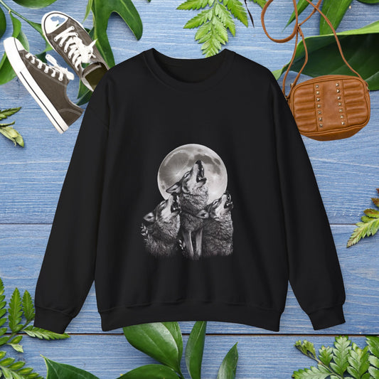 Wolf Moonlight Crewneck Sweatshirt - furevermama