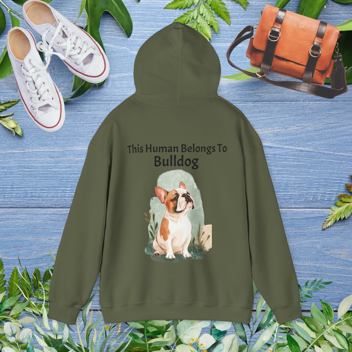 This Human Belongs to Bulldog Unisex Hoodie - furevermama