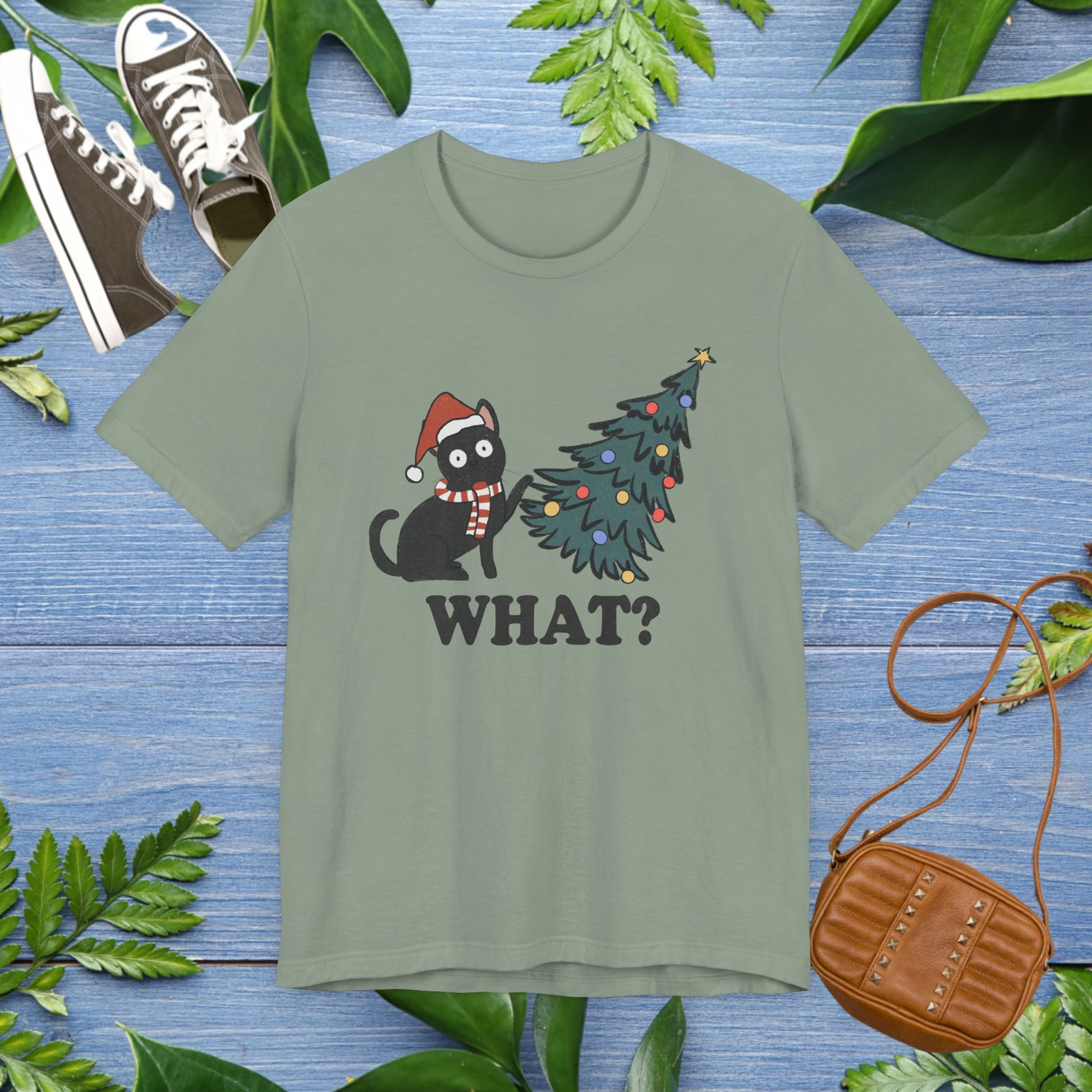 Christmas Tree & Cat Unisex Short Sleeve T-Shirt - furevermama