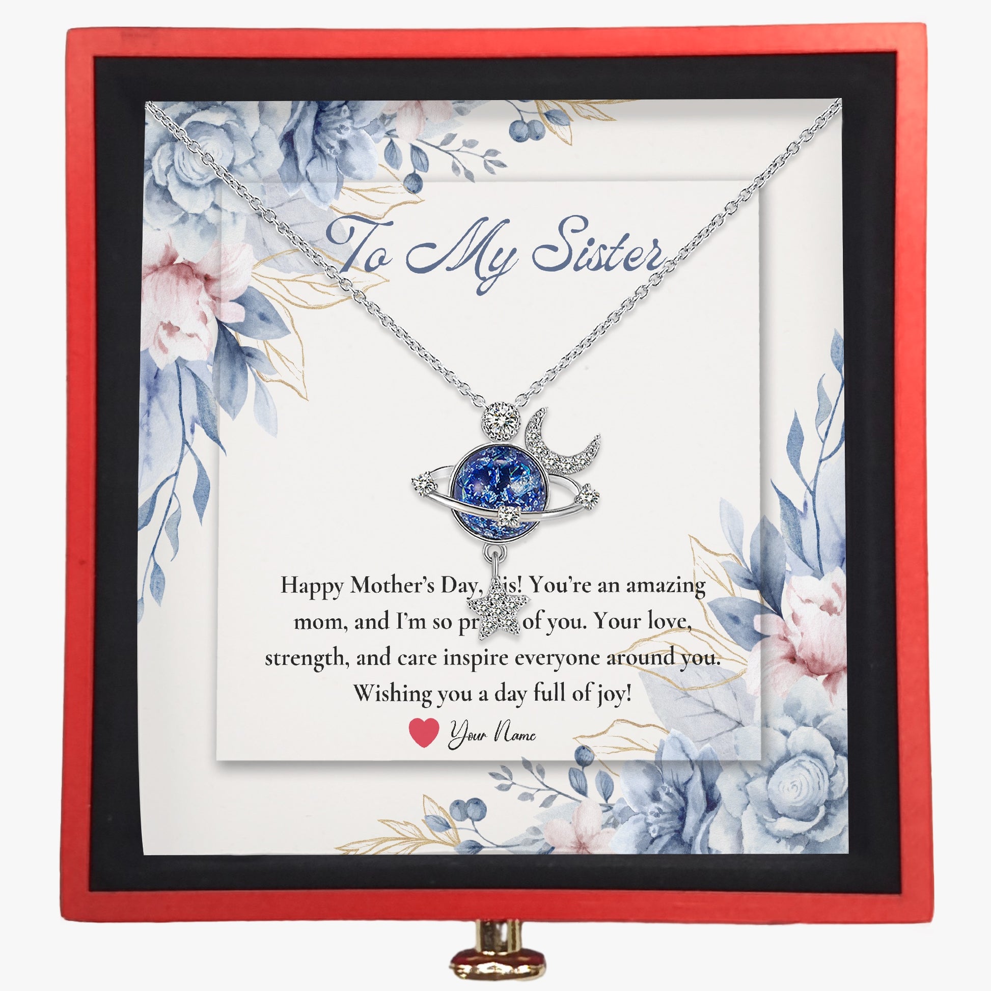 Moon and Star Necklace with Gift Box - For Sister - furevermama