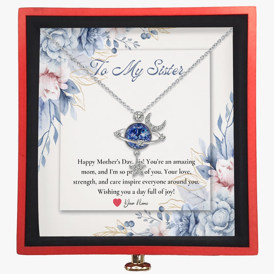 Moon and Star Necklace with Gift Box - For Sister - furevermama