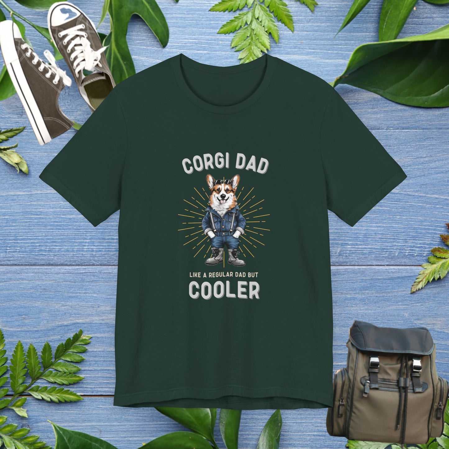 Cooler Corgi Dad T-Shirt - furevermama