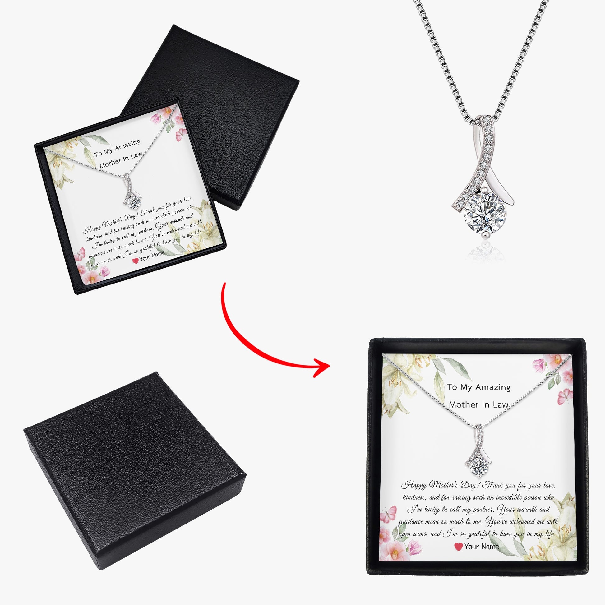 Elegant Necklace with Gift Box For Mother In Law - furevermama