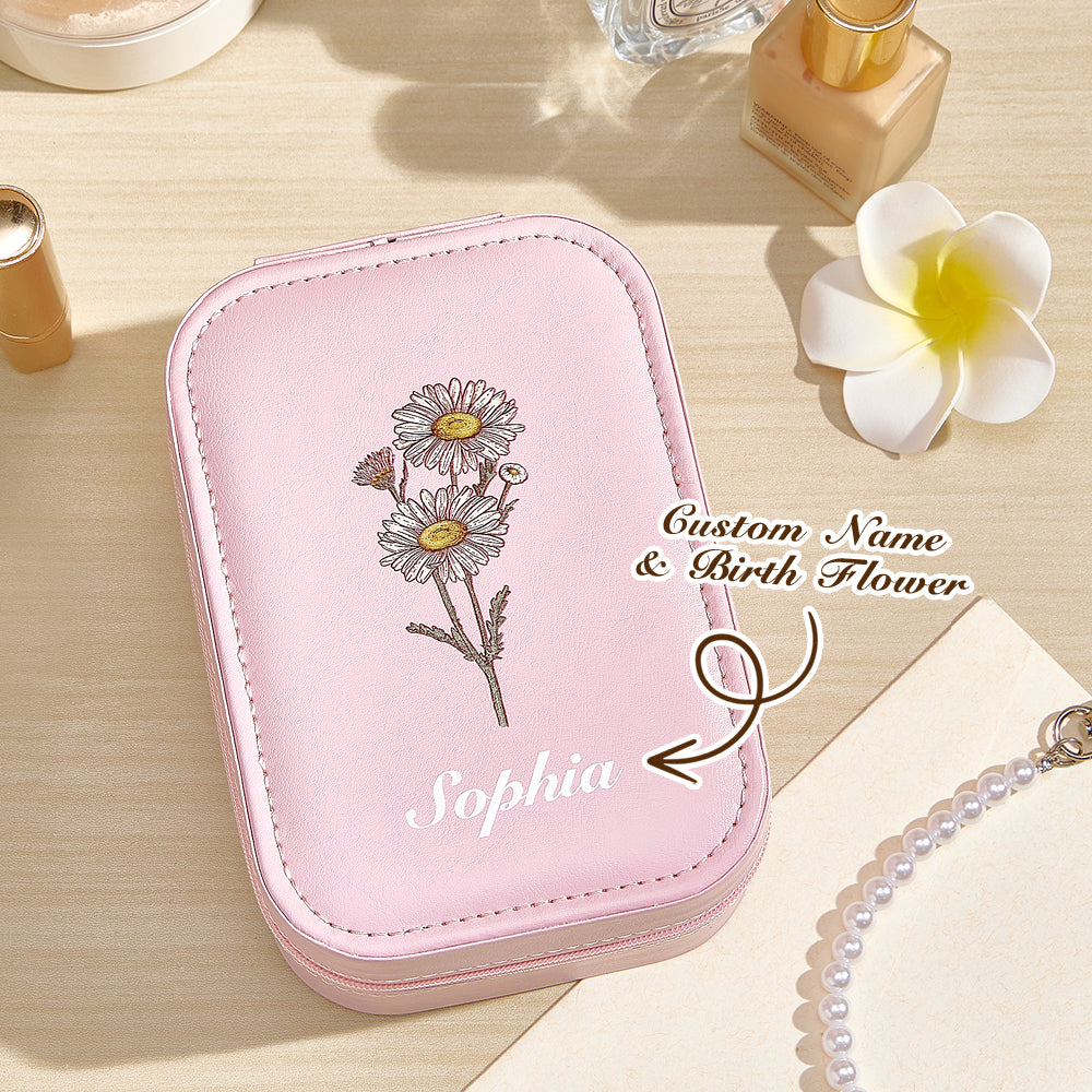 custom name jewellery box with LED mirror