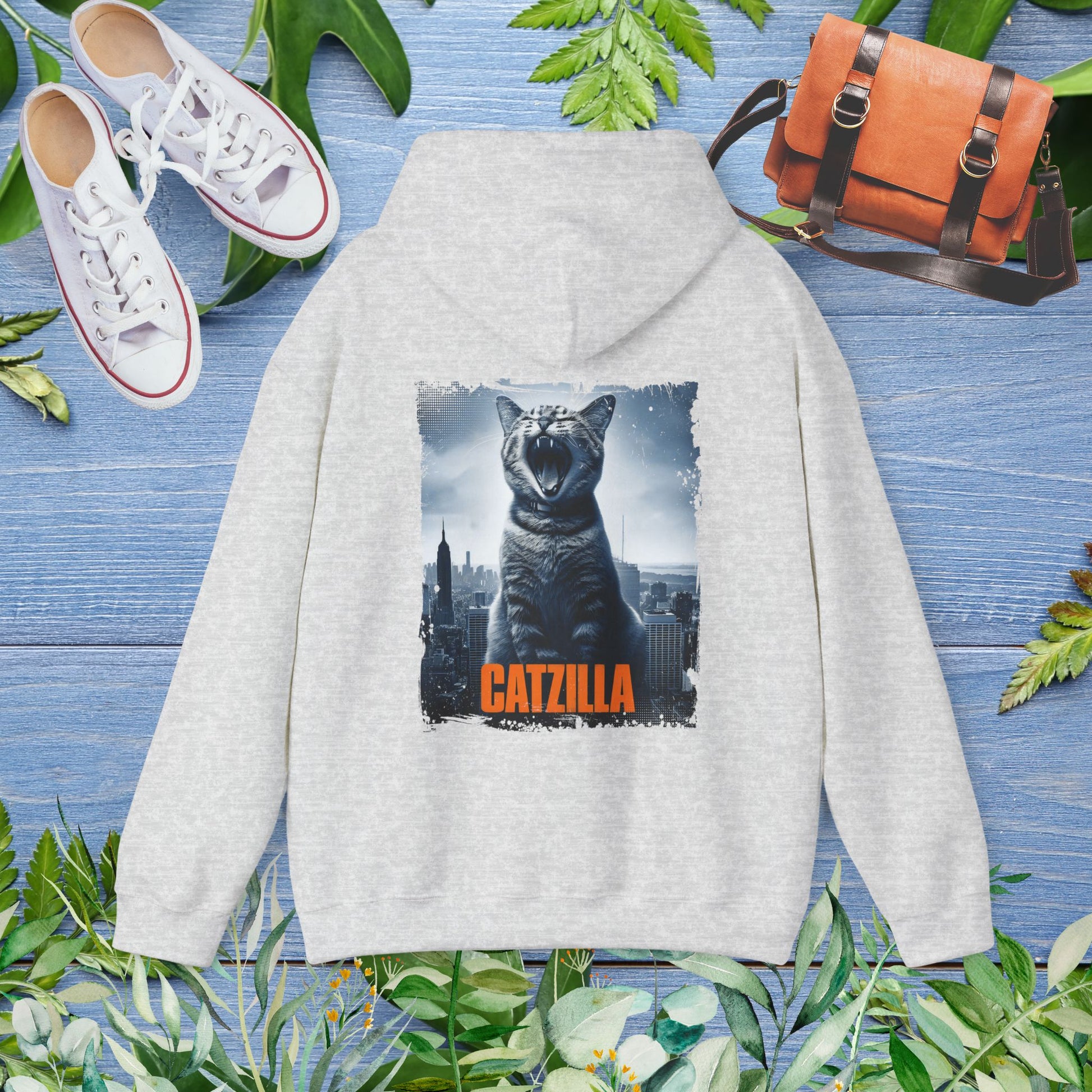 Catzilla Unisex Hoodie (Back Print) - furevermama