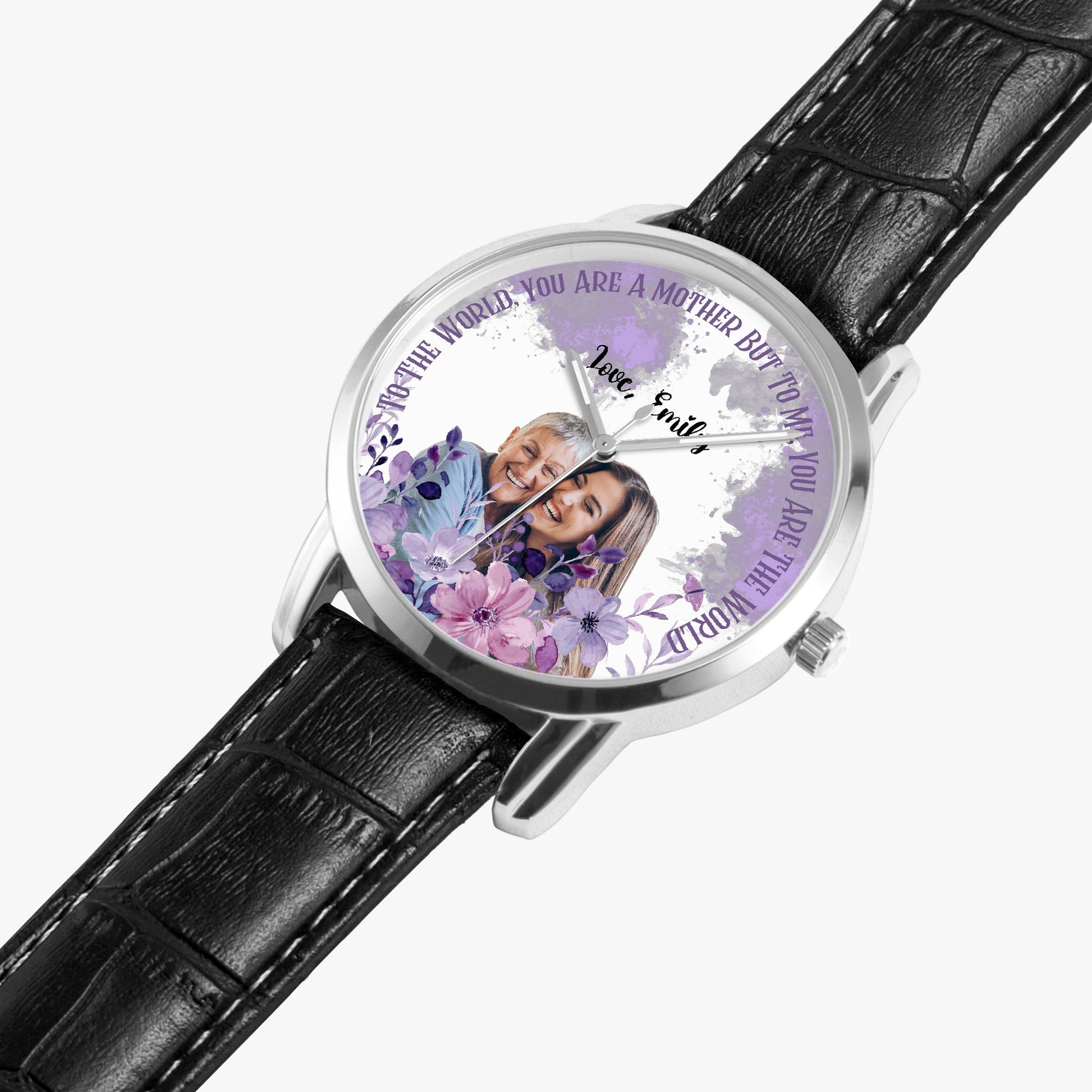 Personalized Premium Wide Type Quartz Watch - With Your Photo and Name - furevermama