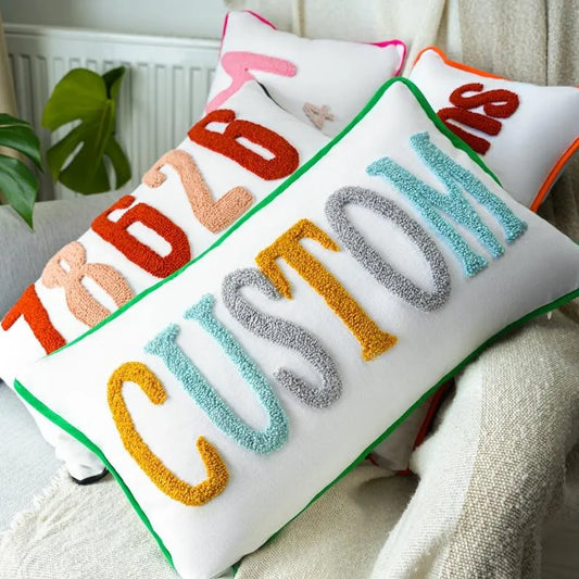 Custom Name Punch Needle Pillow Case (Insert Not Included)