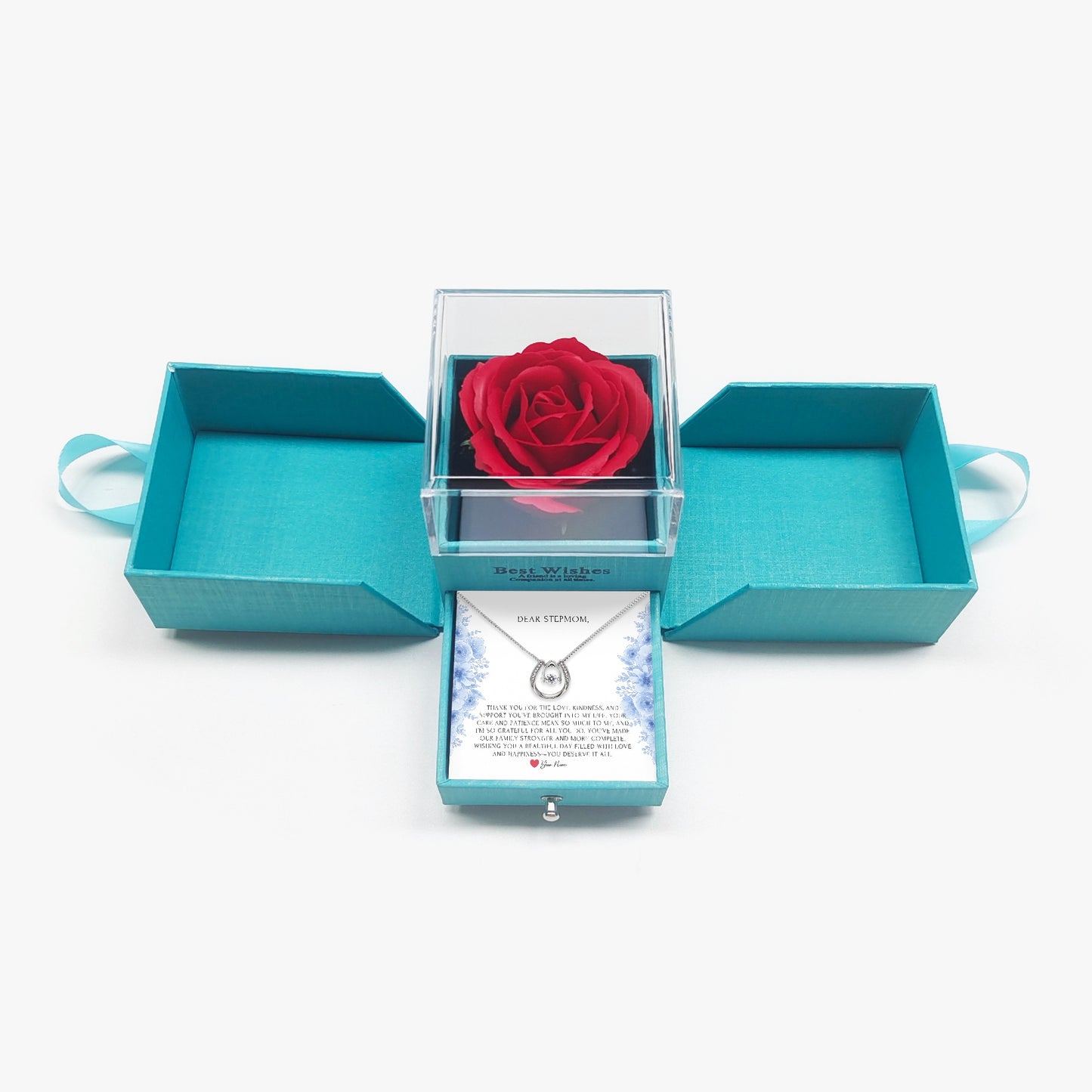 Horseshoe Necklace with Gift Box - To Step Mother - furevermama