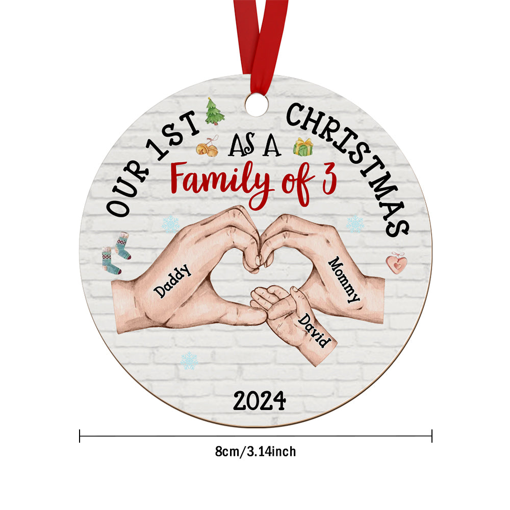 Personalized Baby's First Christmas As A Family Ornament