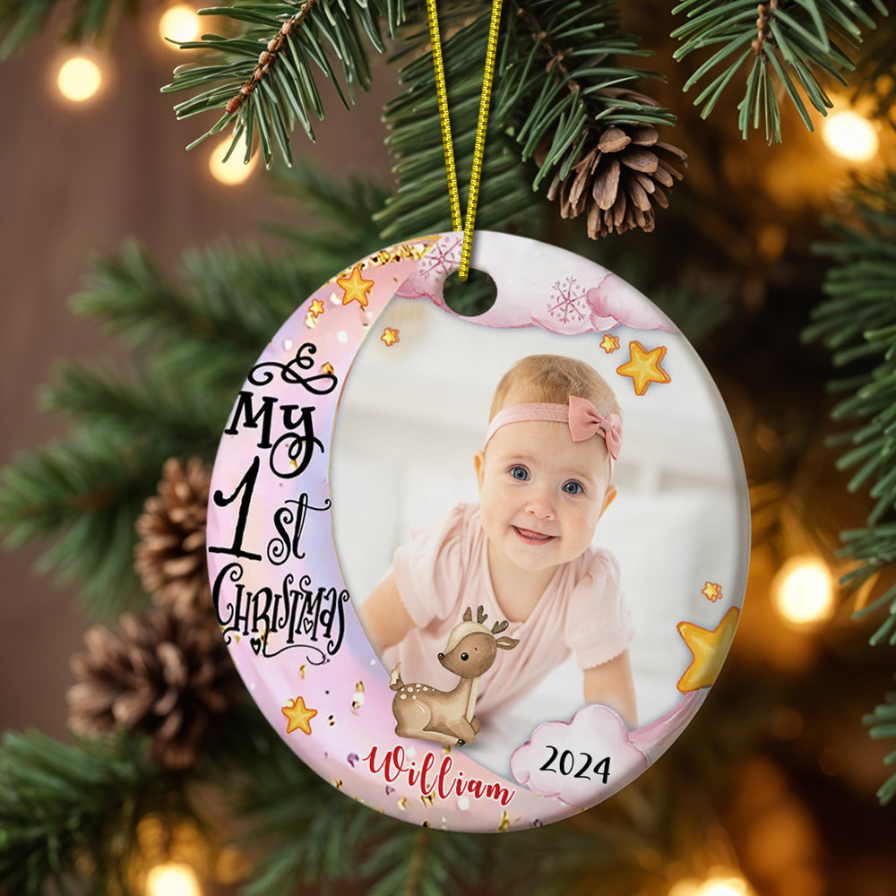 Baby's First Christmas Ornament - Personalised Photo Gift for Baby - furevermama
