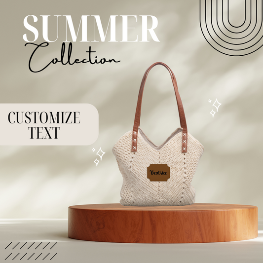 Custom Straw Shoulder Bag - Summer Bag
