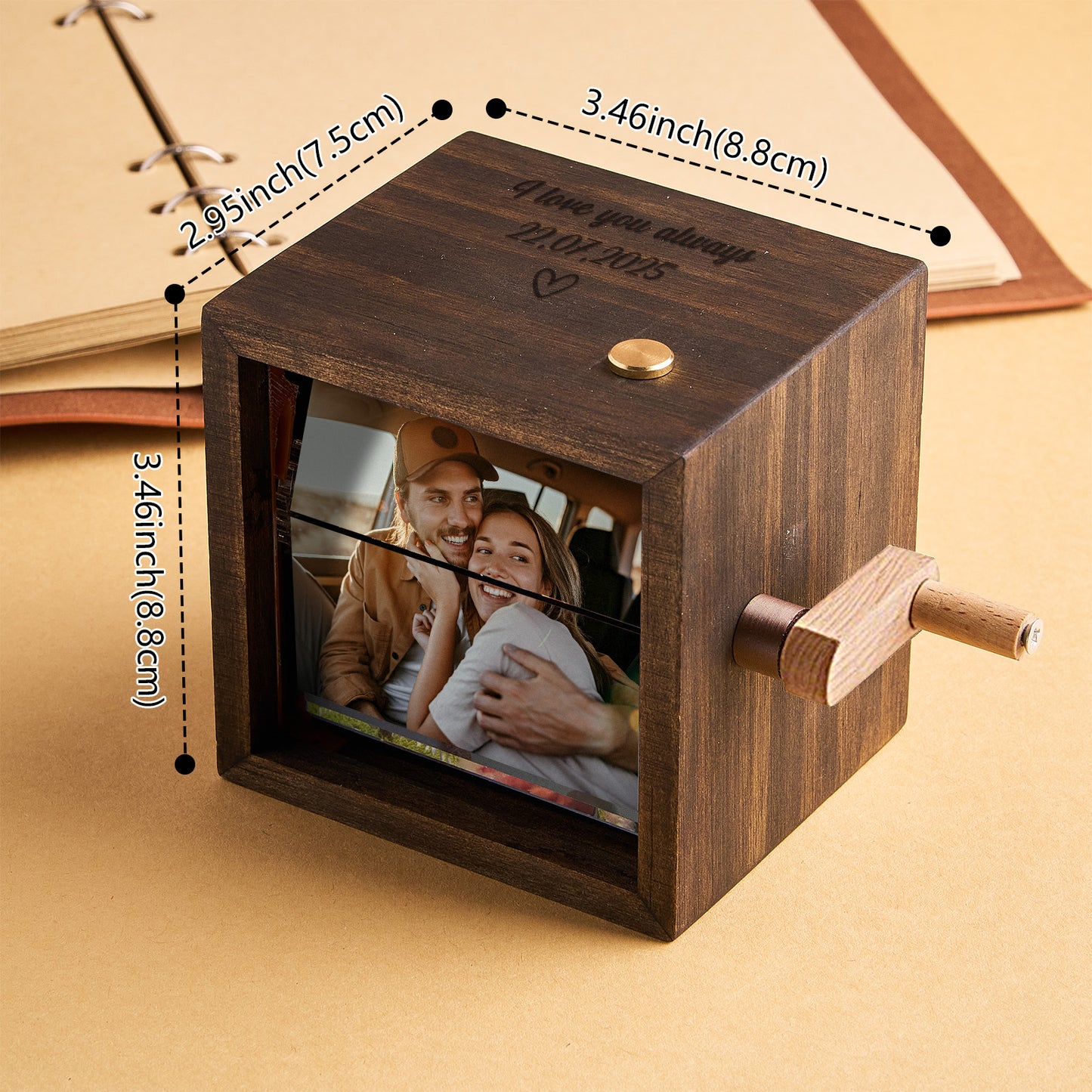 Custom Text & Photo Flipbook Frame - Perfect For Couple - Christmas and Anniversary Gift (Preview Available) - furevermama