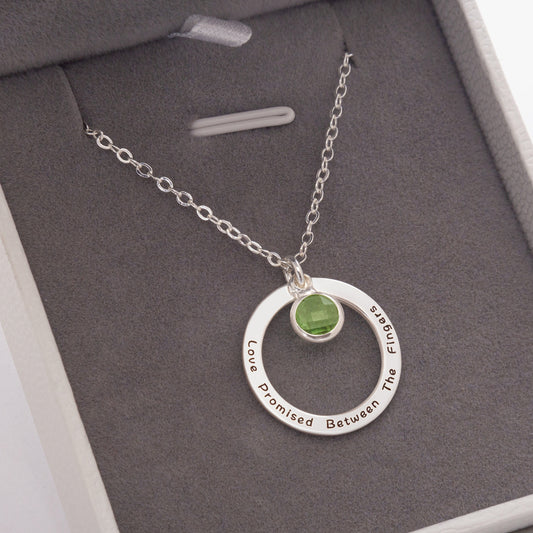 Personalised Birthstone 925 Sterling Sliver Necklace - furevermama