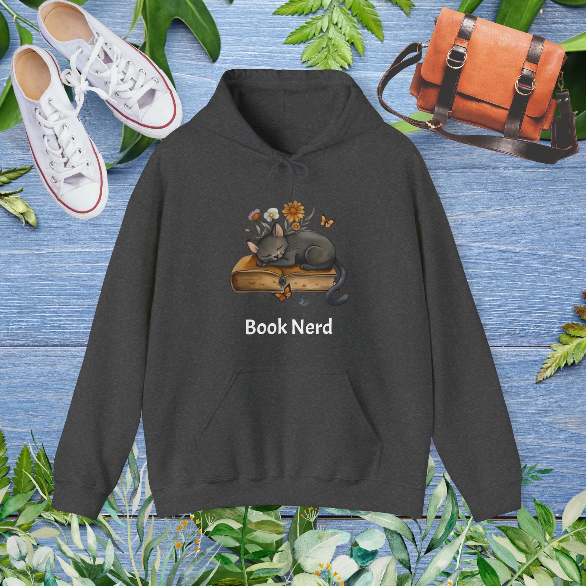 Cat The Book Nerb Unisex Hoodie - furevermama