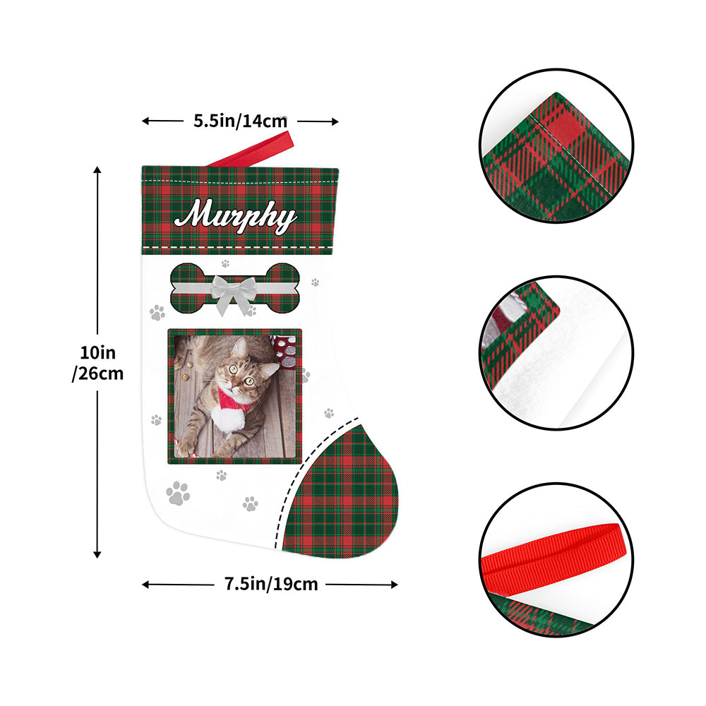 Personalized Christmas Stocking with Photo and Text Gift for Pets - furevermama