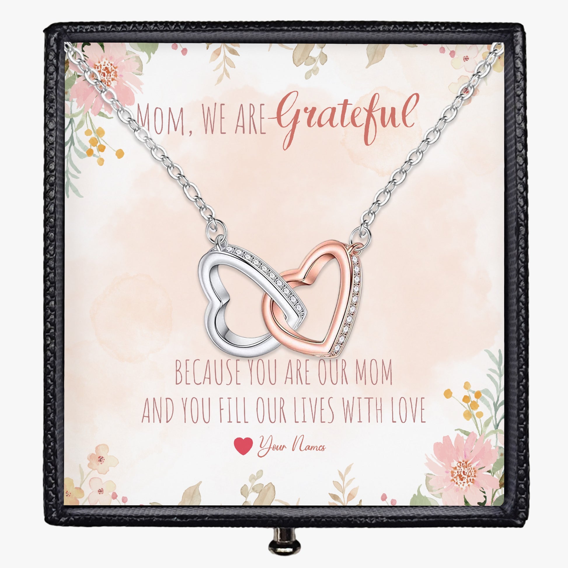 Connected Hearts Necklace With Mother's Gift Card - furevermama