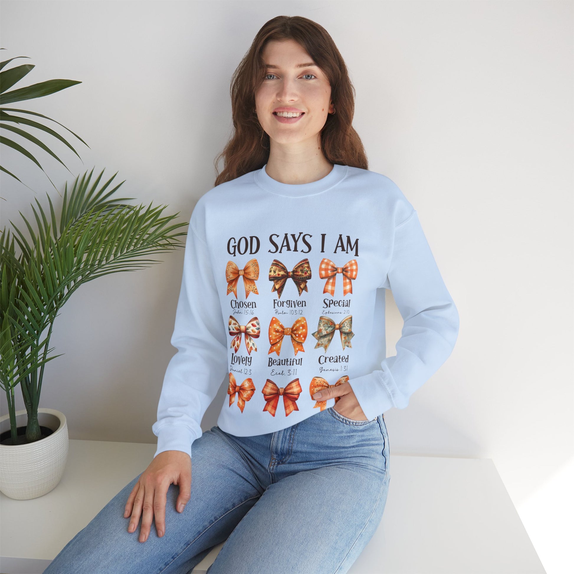 God Says I Am Crewneck Sweatshirt - furevermama