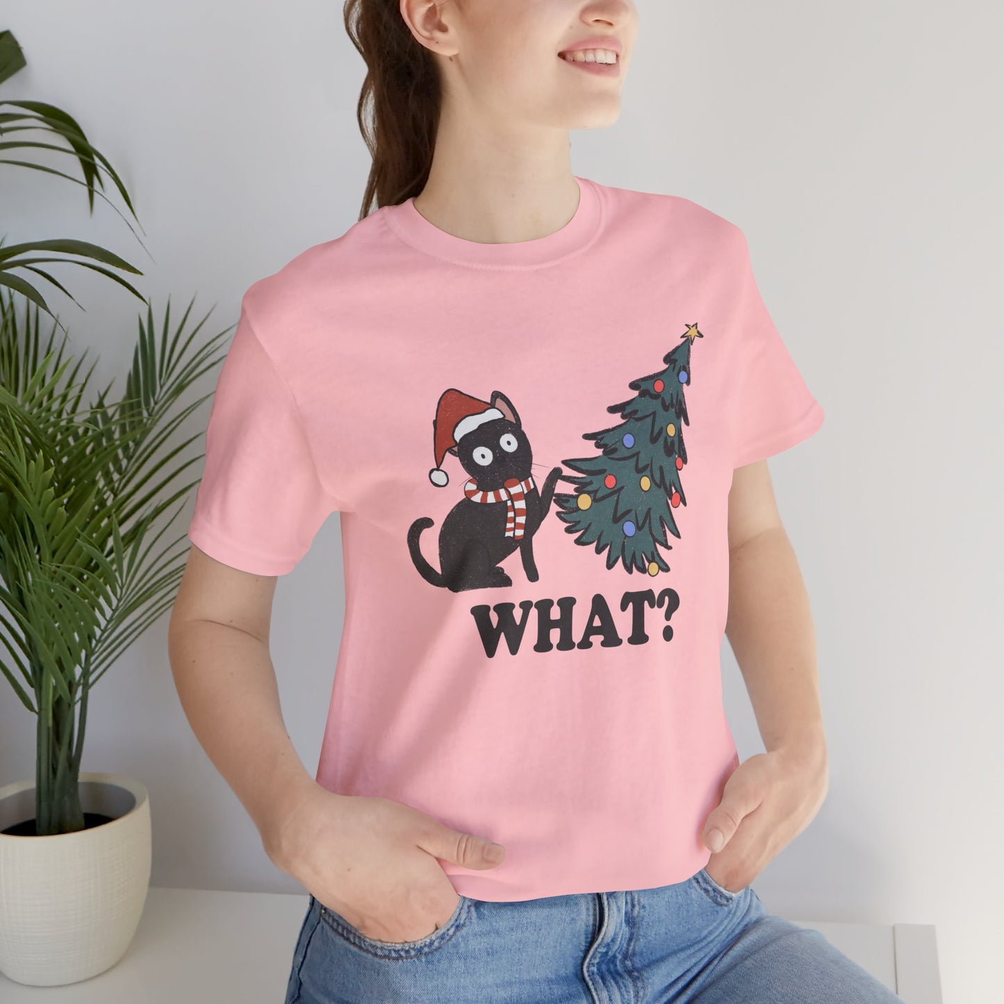 Christmas Tree & Cat Unisex Short Sleeve T-Shirt - furevermama