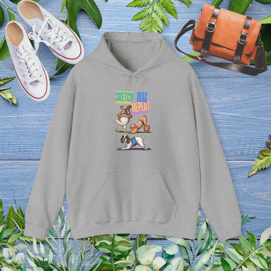 Sketch Wag Repeat Dog Lover Hoodie - furevermama