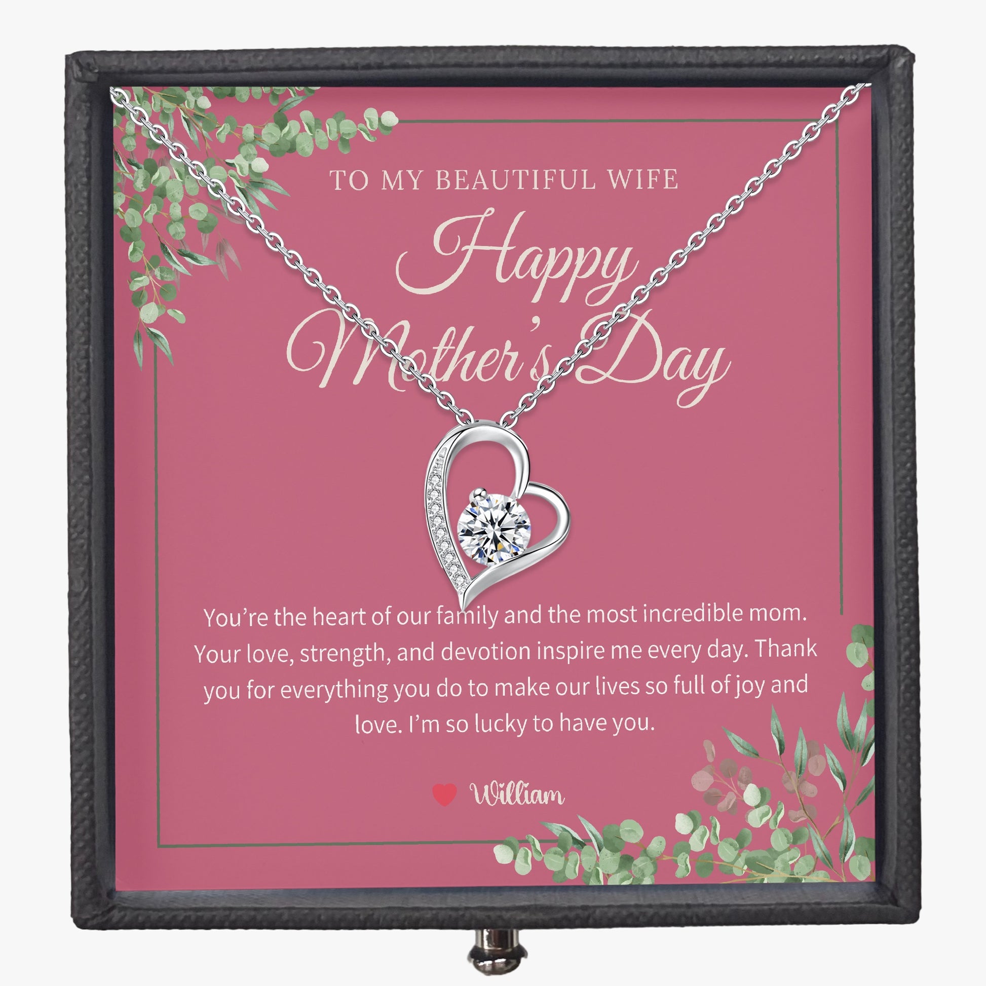 Zirconia Necklace with Gift Box - To My Beautiful Wife - furevermama