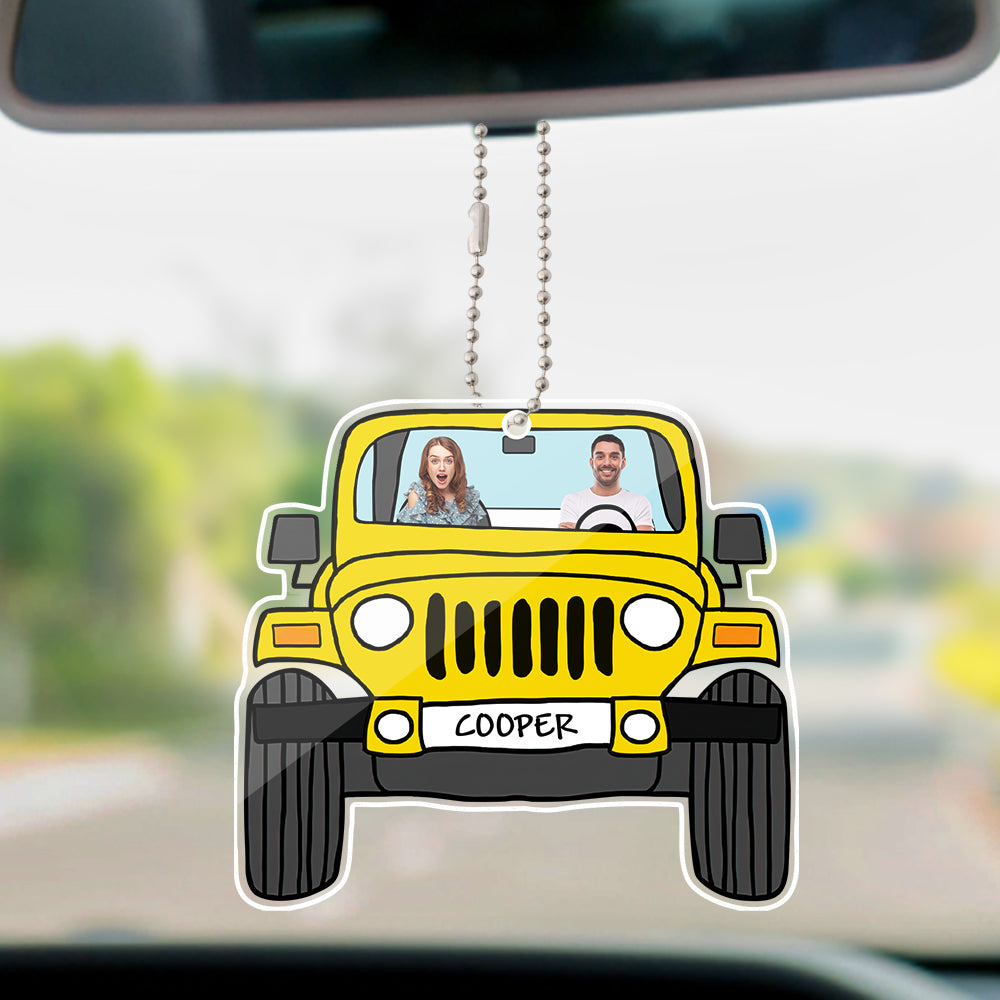 Personalized Photo Jeep Ornament