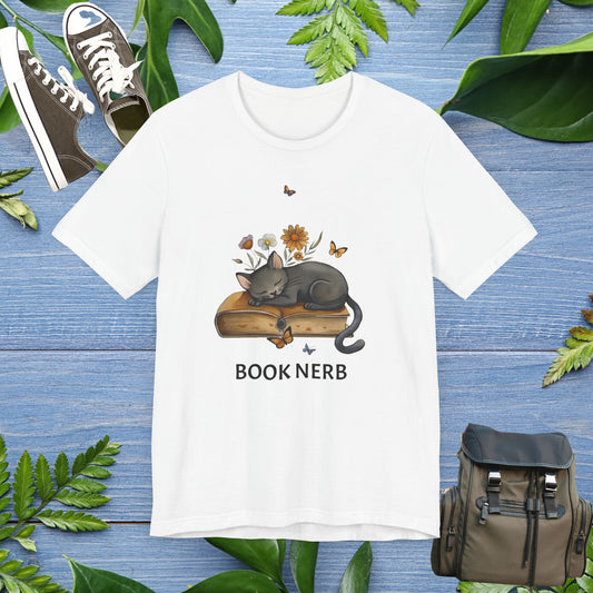 Cat The Book Nerb T-Shirt - furevermama