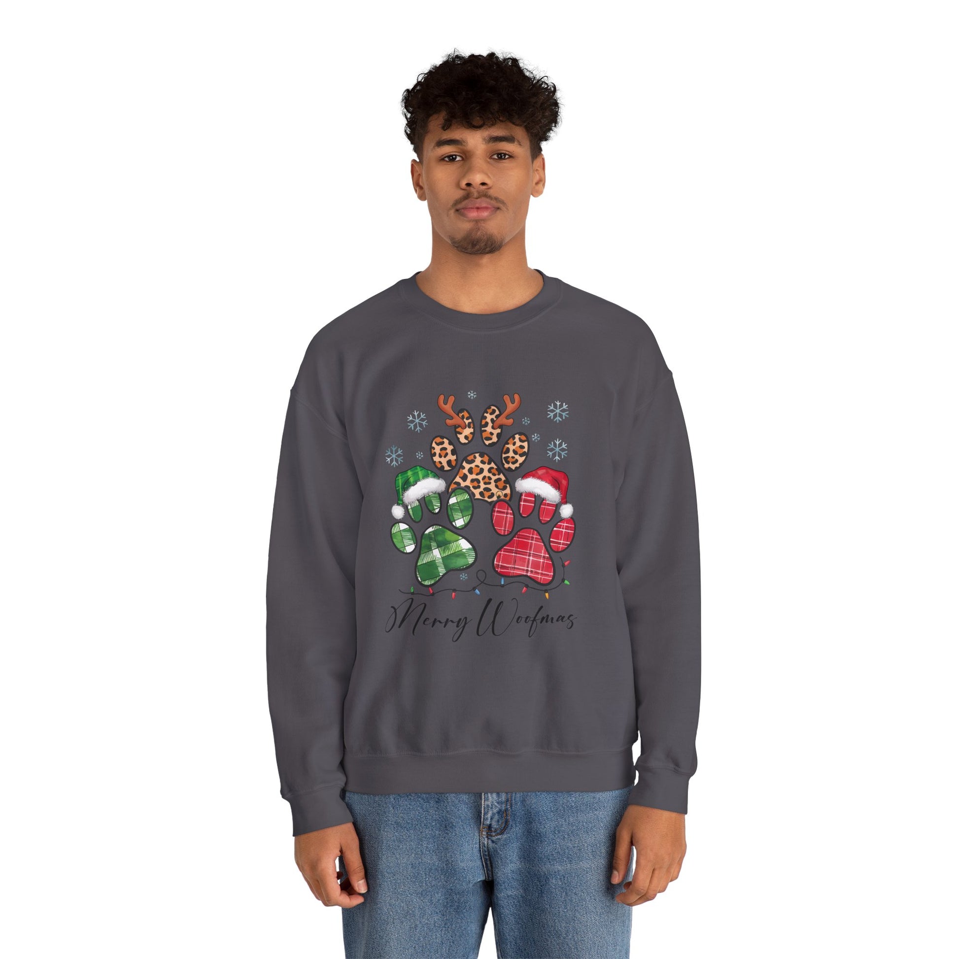 Merry Woofmas Pawprint Unisex Sweatshirt - furevermama
