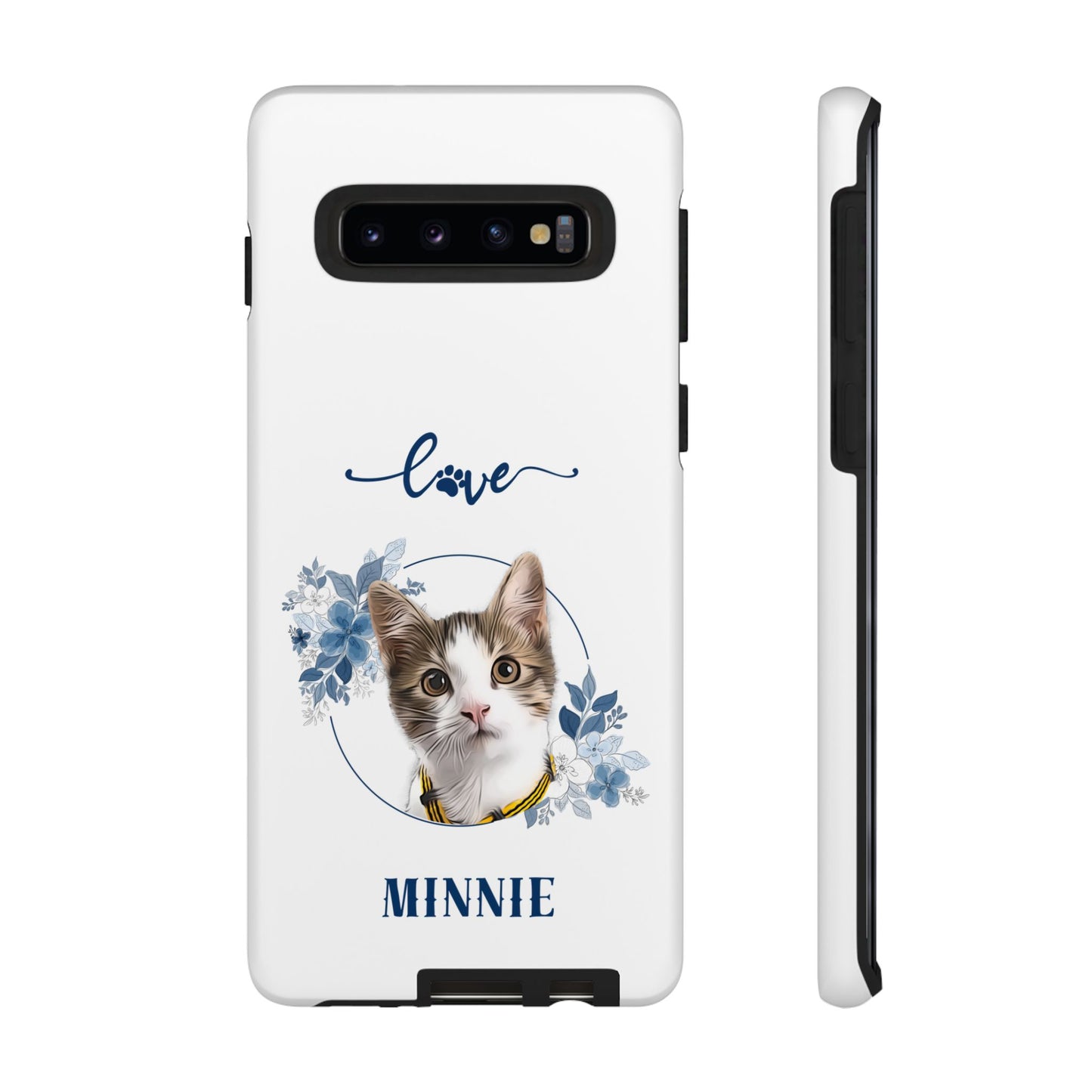 Custom Pet Portrait In Flower Circle Phone Case - furevermama