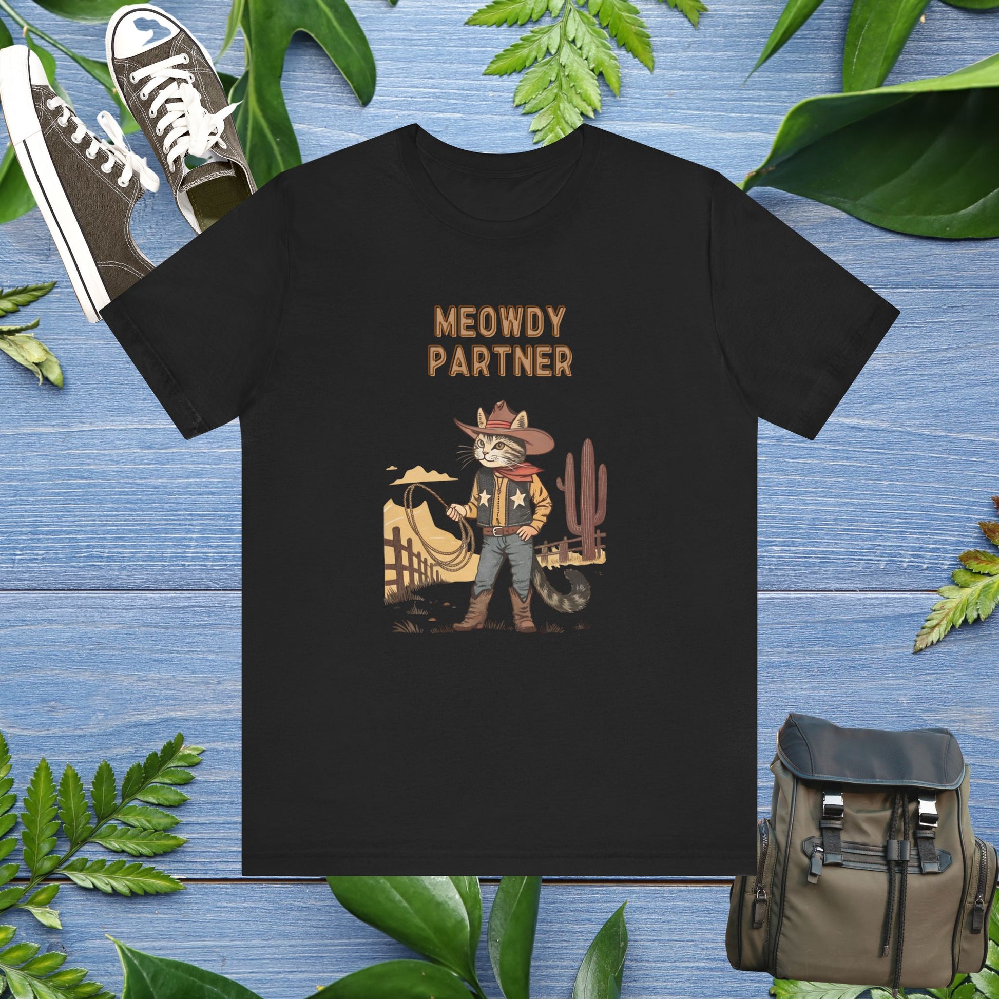The Meowdy Partner - Cowboy Cat Image T-Shirt - furevermama